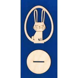 Zajączek 12,5cm w jajku z podstawką /SKLEJKA #3mm /zajączek Wiekanocny , króliczek , zając
